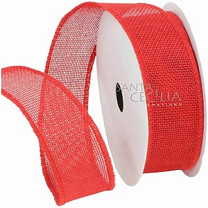 Fita de Juta Sintética Aramada ref.1031-1R - 3,8cm x 9m - Vermelha