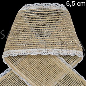 Fita de Juta Natural com Renda 10R80 - 10m