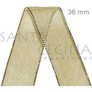 Fita Metalizada Aramada Dourada 10m 9978/36 Cor02
