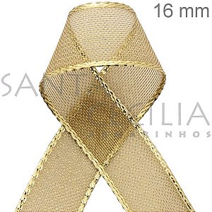 Fita Metalizada Aramada Dourada 10m 9978/16 Cor02