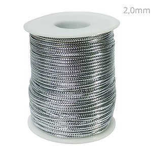 Cordão Metalizado 2mm 50m - Prata