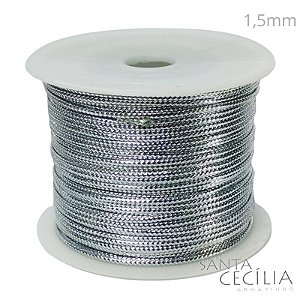 Cordão Metalizado 1,5mm 50m - Prata