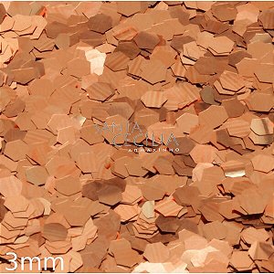 Confete para Balões Hexagonal 3mm 15g - Rosê