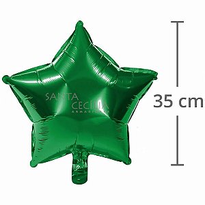 Balão Metal Estrela 35x35cm Verde