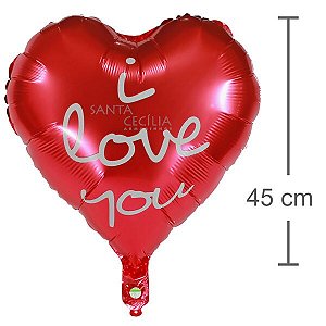 Balão Metal Coração 45cm - Vermelho I Love You