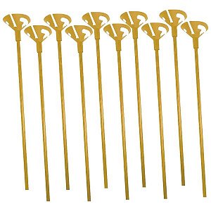 Suporte para Balão 30 cm - 10 unidades - Dourado