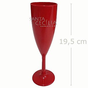 Taça de Champagne 180ml - Vermelha