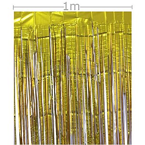 Cortina Metalizada 1x2m Franja - Ref. 21-2 Ouro Fosco