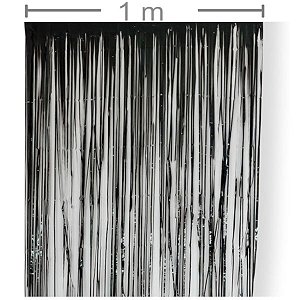 Cortina Metalizada 1x2m Franja - Preta