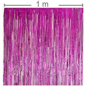 Cortina Metalizada 1x2m Franja - Pink