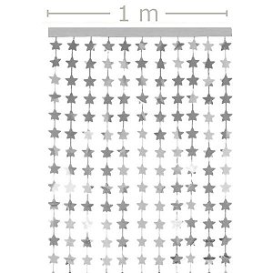 Cortina Metalizada 1x2m Estrela - Prata