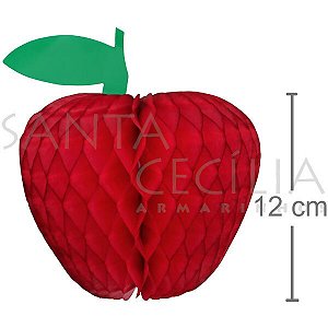 Enfeite de Papel Maçã Vermelha 12cm - Ref. 221