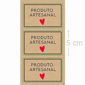 Etiquetas Adesivas Produto Artesanal Kraft - 6 etiquetas Ref.18100153