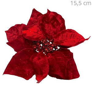 Flor Bico de Papagaio em Veludo Vermelho Ref. XY23-1366