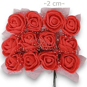 Flor em EVA com Tule 144unid. Ref. 1505-27 - Vermelho