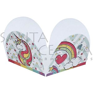 Forminha de Papel para Doces 4 Pétalas Unicórnio - 50un