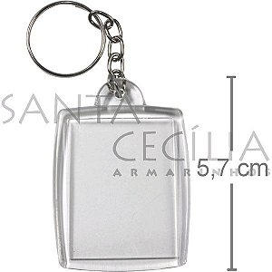 Chaveiro Porta Retrato em Acrílico 3x4cm 12 unid.
