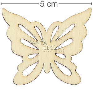 Enfeite em MDF 6 unid Borboleta Natural Ref. 1074-5