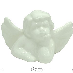 Anjo Decorativo Cerâmica - Branco