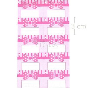 Etiqueta Tag para Lembrancinhas 50 unid. - Laço Rosa