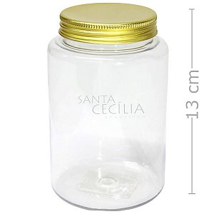 Potinhos para Lembrancinhas Plástico - 500 ml Redondo - Tampa Dourada