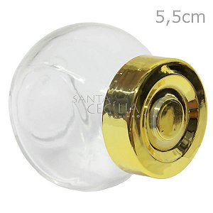 Potinhos para Lembrancinhas de Vidro 55ml - Mini Baleiro - Ref. VD4743/2 - Ouro