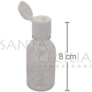 Potinhos para Lembrancinhas - Garrafinha Plástica Tampa Flip Top 30ml - 10 unidades