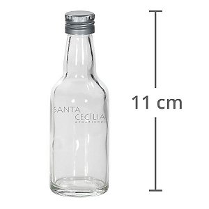 Garrafa de Vidro 50ml Tampa Prata
