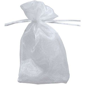 Saquinho em Organza 10 x 12,5 cm - 10 unidades - Branco