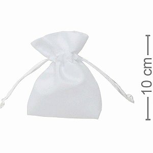 Saquinho de Cetim 10 unid. Branco 7,5 x 10 cm - PU-2478