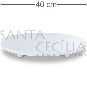 Tabuleiro para Bolo Redondo em MDF - 40 cm - Branco