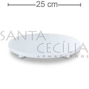 Tabuleiro para Bolo Redondo em MDF - 25 cm - Branco