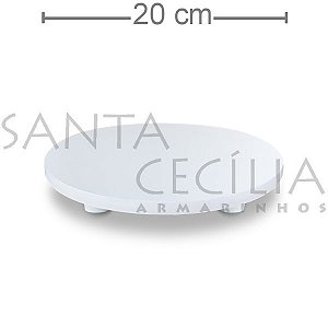 Tabuleiro para Bolo Redondo em MDF - 20 cm - Branco
