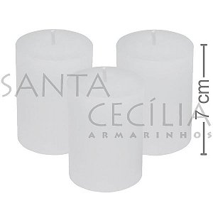 Vela Cilindro Branca 5 x 7 cm 3 unid.