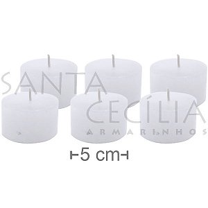 Vela Cilindro Branca 5 x 3cm 6 unid.