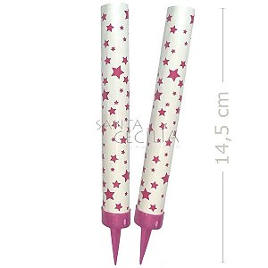 Vela Vulcão Estrela 2 unid - Rosa