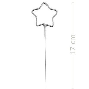 Vela Estrela 5 Pontas Faísca - Prata Ref. 2700