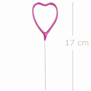 Vela Coração Faísca - Rosa Ref. 2600