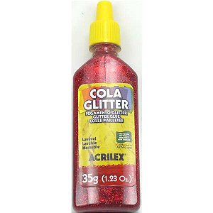 Cola Glitter Acrilex 205 Vermelho - 35g
