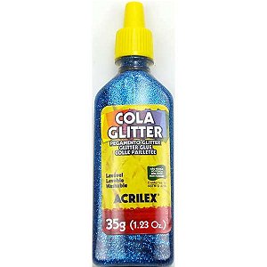 Cola Glitter Acrilex 204 Azul - 35g