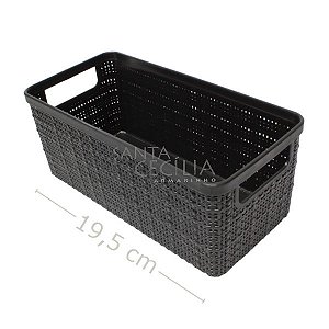 Cesto Organizador Eco Juta 19,5 cm - Ref. 754.024.003 - Preto