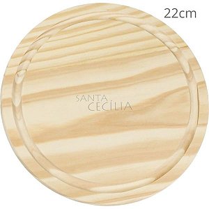 Tábua de Corte Redonda com Canaleta 22 cm