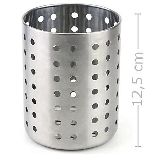 Porta Talheres Aço Inox 12x9,5 cm