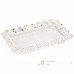 Mini Travessa Retangular Cristal Pérola 10 cm - Ref. 1698