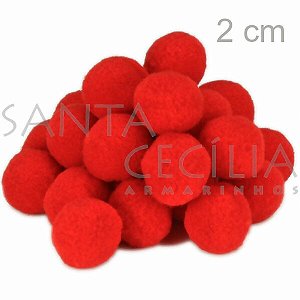 Pom Pom Solto 20mm 100 unid. - Vermelho