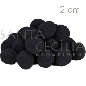 Pom Pom Solto 20mm 100 unid. - Preto