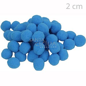 Pom Pom Solto 20mm 100 unid. - Azul Médio 349