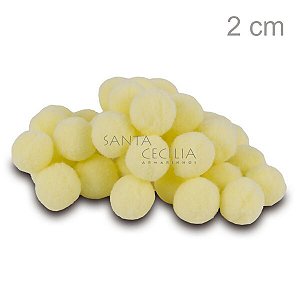 Pom Pom Solto 20mm 100 unid. - Amarelo Bebê 104