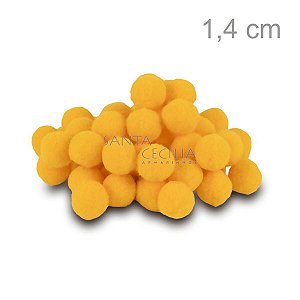 Pom Pom Solto 14mm 100 unid. - Amarelo Ouro 110