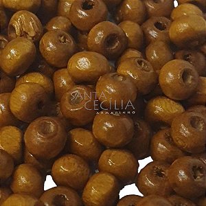 Miçanga Bola de Madeira 8mm - 25gr - Conhaque